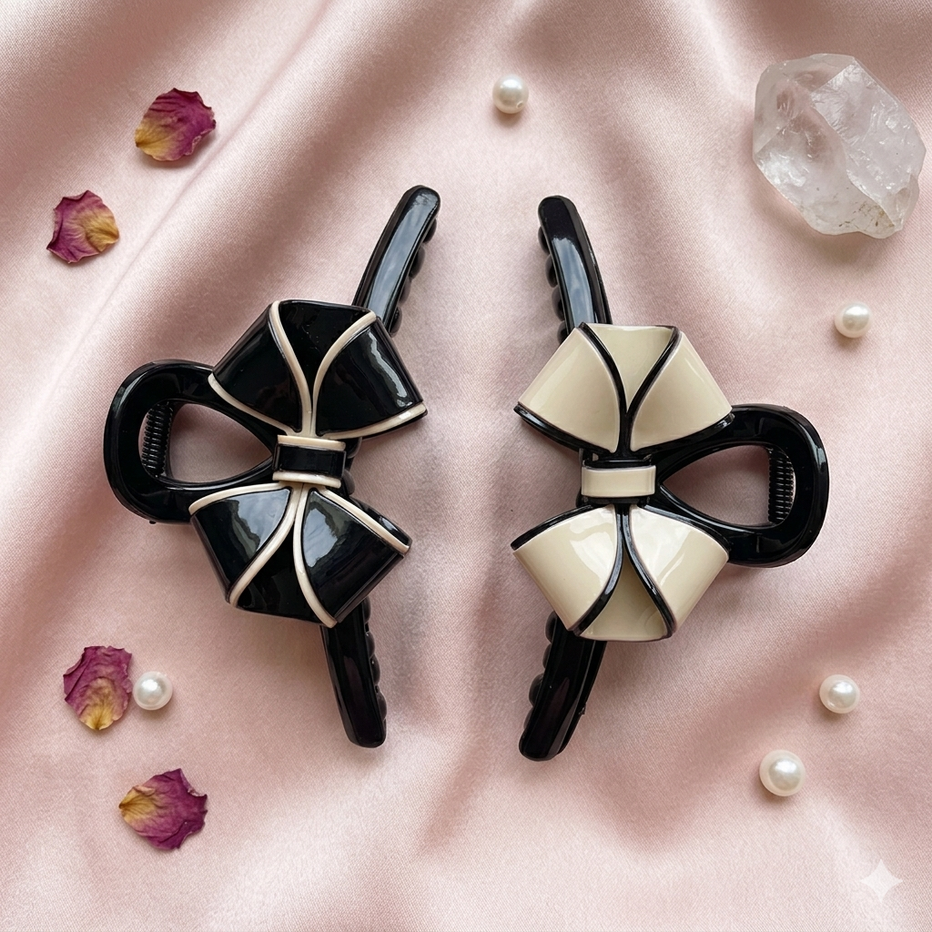 MH0107 Noir Elegance Bow Claw - Image 1
