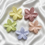 Gingham Flower Claw Clip
