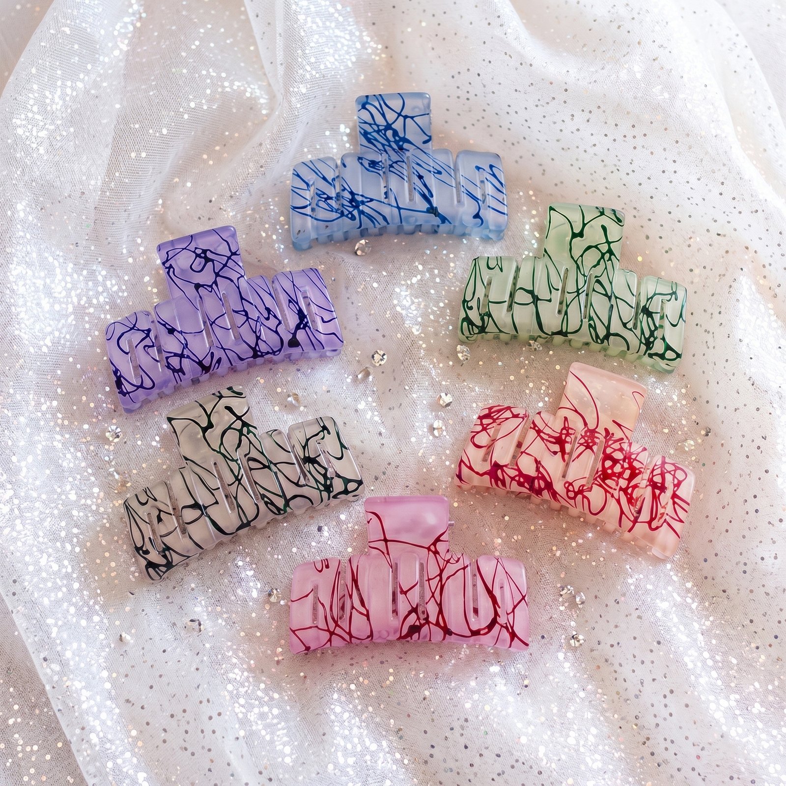 MH2133 Graffiti Patterned Claw Clips - Image 1